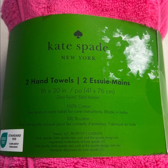 Kate Spade Vibrant Pink Hand Towels - Picture 4 of 5